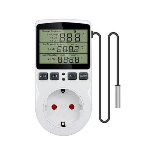 230V Temperaturregler Steckdose Fühler Digital Thermostat Zeitschaltuhr Timer DE - Bild 2 von 12