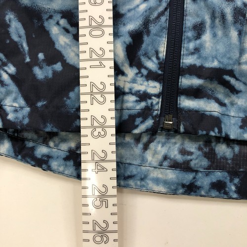 LL Bean Jacket Girls M 10-12 Coat Full Zip Hood Nylon Long Sleeve Tie Dye Blue - Picture 4 of 12