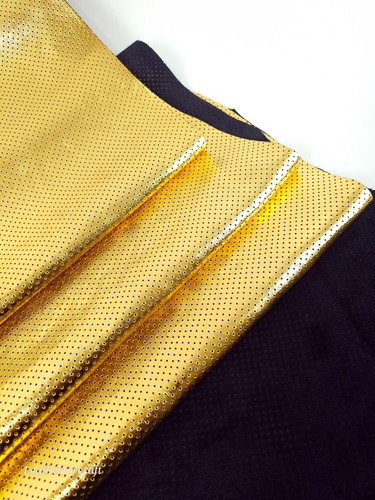 Gold Metallic perforiertes weiches Leder - Bild 3 von 3