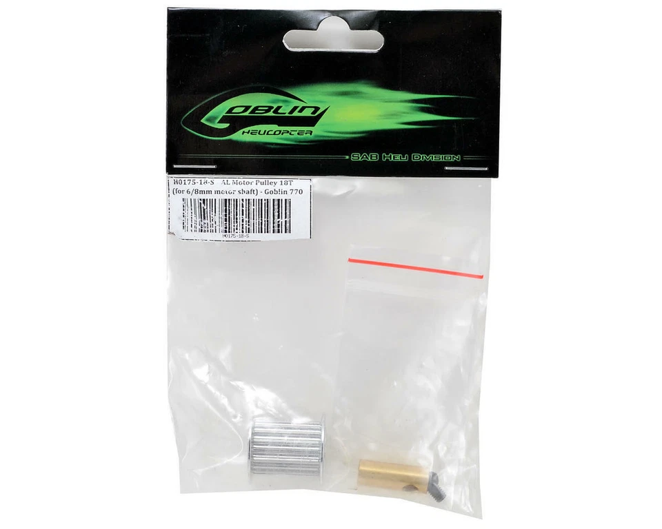 SAB Goblin Aluminum Motor Pulley (18T) (6/8mm Motor Shaft) [SABH0175-18-S] - Image 2 of 2