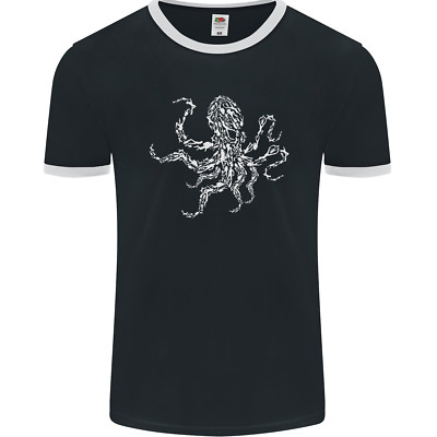 Scuba Diving Octopus Diver Cthulhu Kraken Mens Ringer T-Shirt FotL
