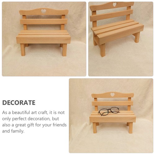 Small Wooden Chair Doll House Living Room Furniture Fairy Garden Bench - Picture 9 of 12