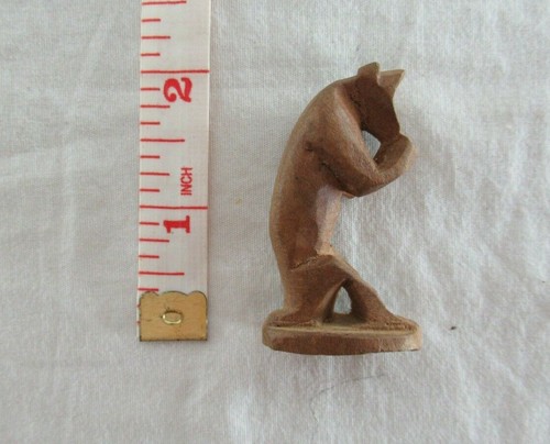 Hand Carved Wood Monkey Figurine Statuette 1980's Vintage - Picture 4 of 4