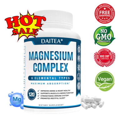 MAGNESIUM COMPLEX blend-Brain & Nervous System Health- Immune sleep Support Caps
