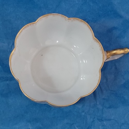 S & M Limoges Elite Gold Cup and Saucer Gilded Flowers Scalloped 1891-1900 - Picture 9 of 15