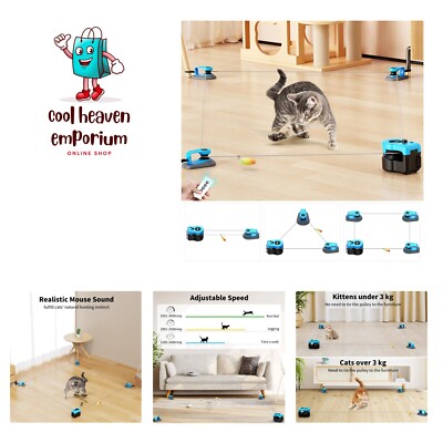 Upgraded Interactive Cat Toy for Indoor Cats, Cat Feather Toy Treadmill for B...