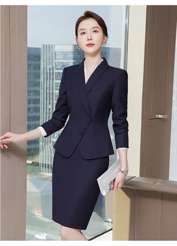 Ladies Formal Pant Suit Women Jacket Trouser Business Work Wear 2Pcs Blazer Set - Picture 18 of 22