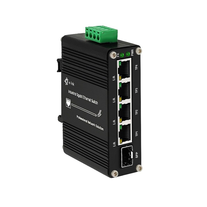 Mini 4-Port 802.3at PoE+1 Port Ethernet Switch 12~48VDC Input + Voltage Booster