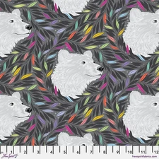 Free Spirit Fabric - Just Bearly - Carbon || Graywork - Sold By The 1/2 Yard