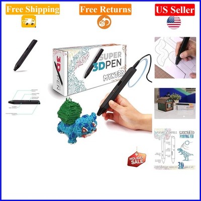 Super 3D Pen for Kids & Adults, Black, Compatible with ABS & PLA, 1.75mm