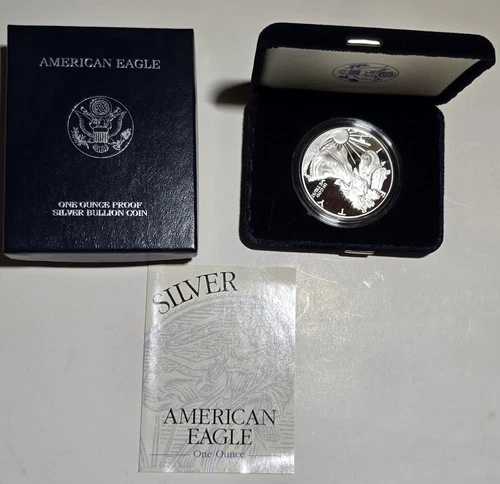 US Mint 2001-W Proof American Silver Eagle Dollar $1 Box COA
