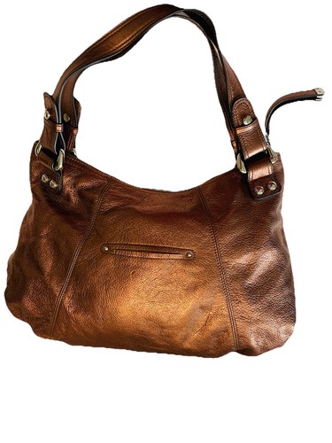 B Makowsky Y2K Hobo 100% Leather Shoulder Bag | Bronze Metallic A98252 EUC - Picture 4 of 12
