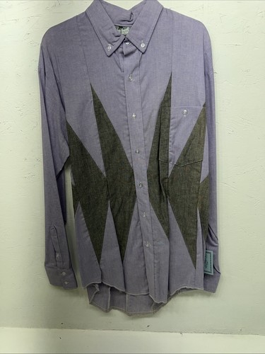 New Men’s Purple Gray Cowboy Threads Button Up Long Sleeve Shirt Medium I-41 - 第 1/9 張圖片