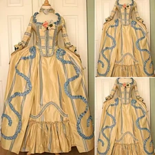 18th Century Marie Antoinette Rococo Baroque Dress Georgian Robe A La Francaise