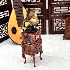 Muebles retro para casa de muñecas gramófono miniatura