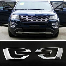 Fit For 2016-2017 Ford Explorer Car Right Left Fog Light Lamp Frame Cover Trim