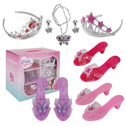 🔥Dress Up Princess Dress Up Heels Jewelry And Tiaras Toys For Little Girls Kids - Picture 14 of 15