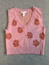 Cute 70s Patterned S Cropped Vest