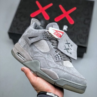 930155-003 New KAWS AJ4 Retro Cool Grey 2017 Men's Size 4-13