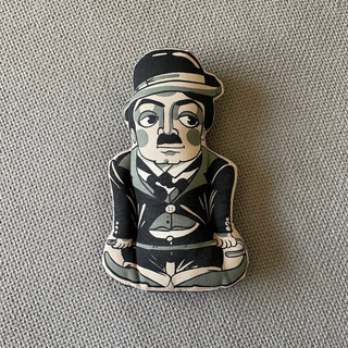 CHARLIE CHAPLIN Mini Pillow 12" Silent Film Era Celebrity Tramp Comedy RARE