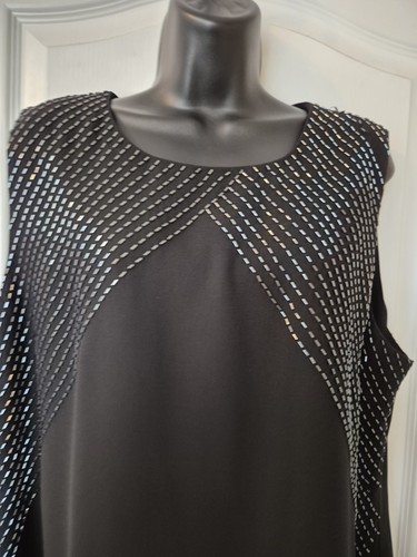 Roman Originals Black Beaded Evening Maxi Dress Size 20 - Picture 4 of 6