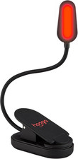 Red Book Light, Rechargeable Clip on 625Nm LED Light for Reading in Bed