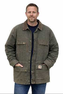 #ad #ad Carhartt C01 Chore Coat XXL Green Duck Canvas Blanket Lined Work Jacket $120.00