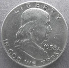 Silver 1958-D Circulated Franklin Half Dollar from the Denver Mint  "LQQK"