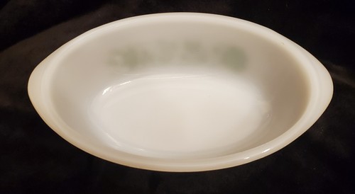 Glasbake Milk Glass Oval Baking Dish & Loaf PAN Green Spice Herb J235 J522 VTG - Picture 7 of 12