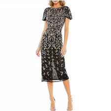 Mac Duggal Beaded Jewel Neck Dress Size 2