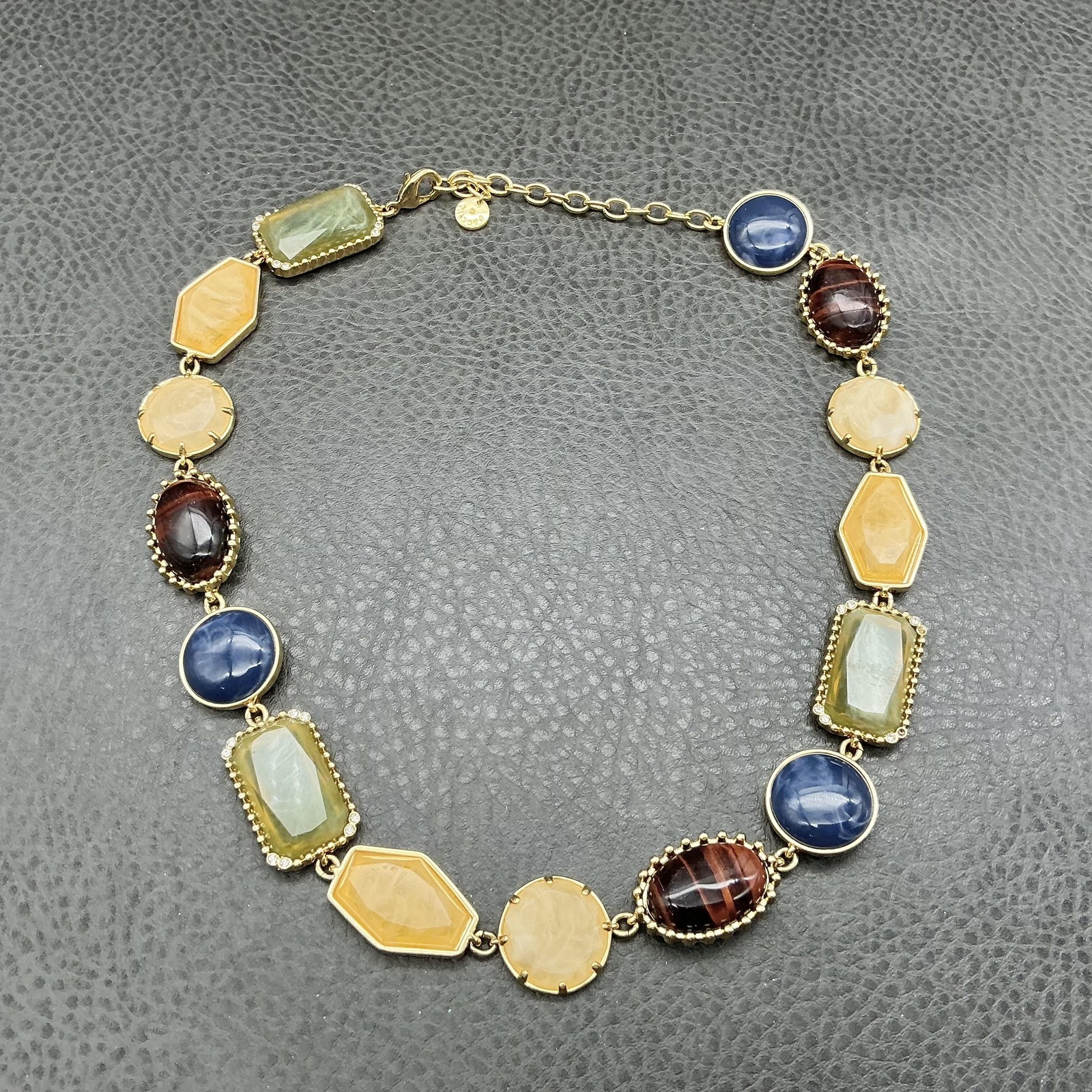 Talbots Multicolor Cabochon Statement Necklace Go… - image 2