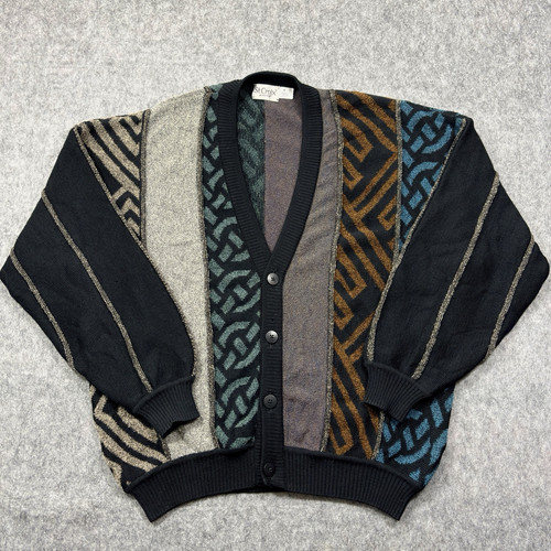 Vintage St. Croix Knits Cardigan Men’s Medium 90s Wool Blend Coogi Style USA M - Picture 1 of 9