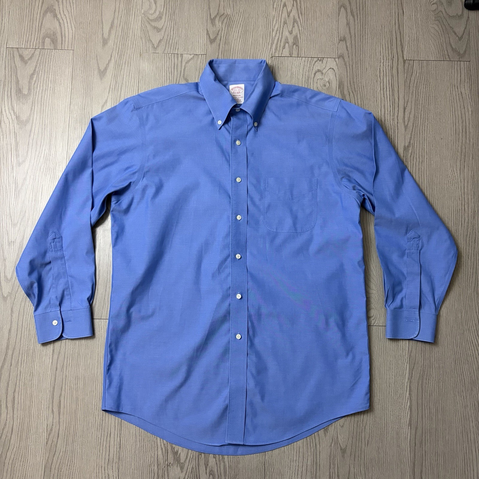 Brooks Brothers Madsion Fit Blue Cotton Dress Shirt Button Down 15.5-32 thumbnail 2