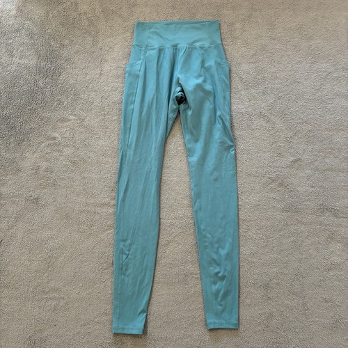 Alphalete Surface Teal Blue High Waisted Side Pockets Leggings Women's Size XS