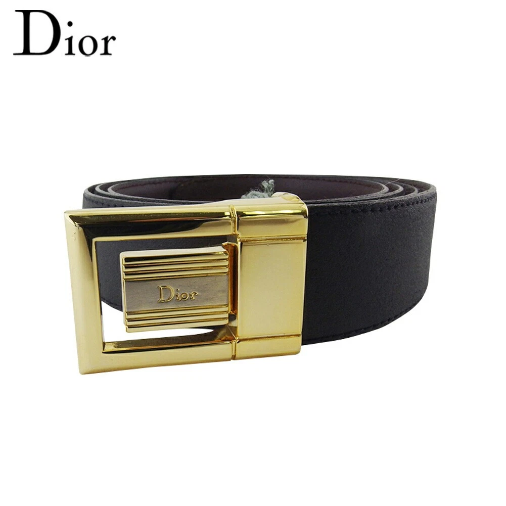 Ceinture homme occasion printemps Dior Monsi 42 taille haut boucle réversible noir bro