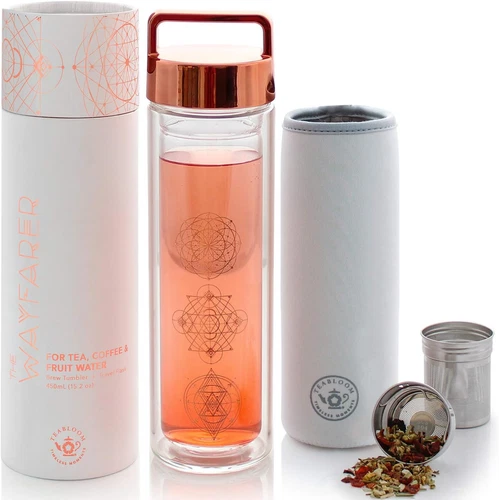 Teabloom All-Purpose Beverage Tumbler – 15 oz / 450 ml Insulated Rose Gold 