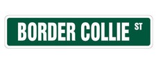 BORDER COLLIE Street Sign Metal Plastic Decal pet herding dog vet lover