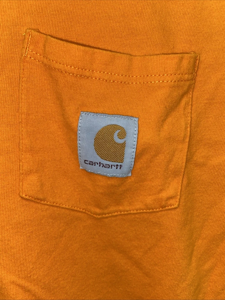 Carhartt Short Sleeve Pocket T-Shirt Tee Orange Boy’s Large L 14-16 - Image 2 of 4