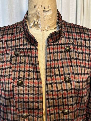 Tommy Hilfiger Plaid Knit Open Front Jacket Sz L Pre-owned - Picture 2 of 12