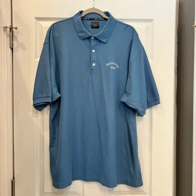 Haggar Golf Polo Shirt Cotton Blend Pique Cool 18 Blue Callaway Dadcore XXL