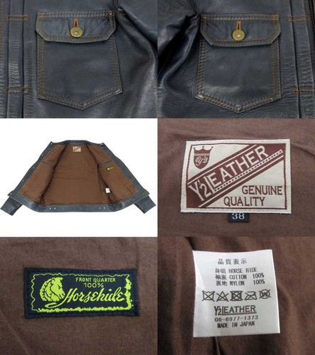 Y’2 LEATHER Two Leather INDIGO HORSE 2ND JACKET Indigo Horse Second DDU - Picture 3 of 7