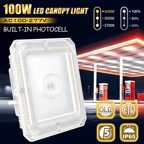 2X 100W LED Canopy Light Outdoor Gas Station Light Adjustable 3000K, 4000K,5000K - Picture 3 of 16