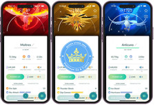 Pokémon PTC GO  Shiny Moltres Zapdos Articun...