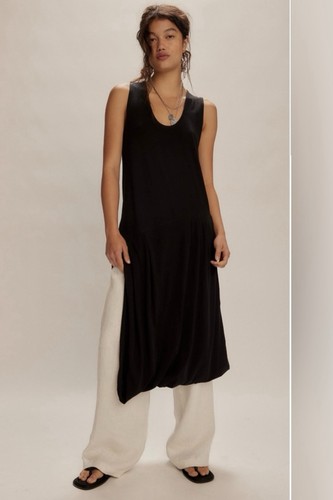 Free People Free-est Monika Midikleid asymmetrisch schwarz ärmellos Small - Bild 1 von 9