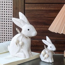 Statue di conigli da collezione, eleganti statuine di conigli per caminetti