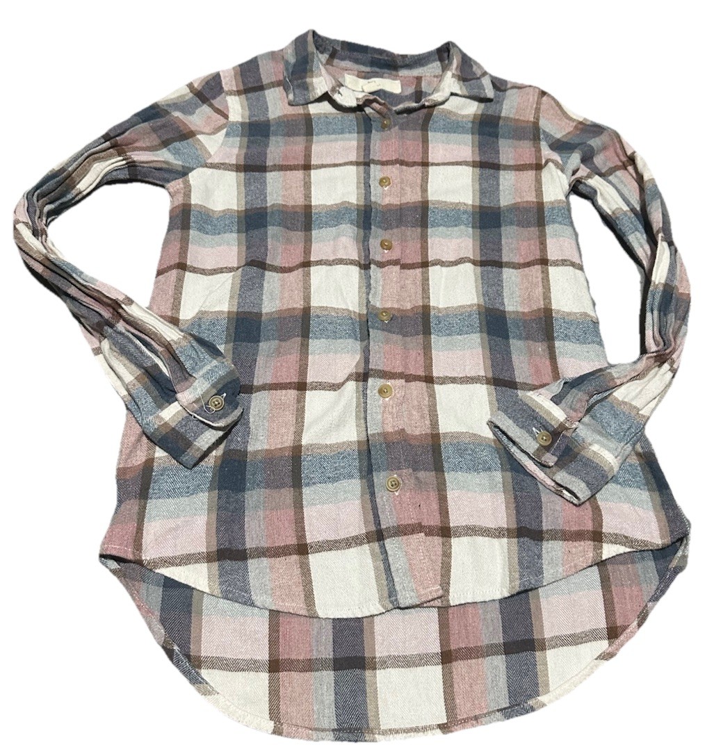 Thread & Supply Plaid Collared Button Long Sleeve… - image 1