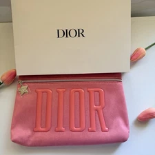 ✨ Christian Dior Pink Suede & Patent Logo Pouch – Rare GWP ✨ NEW