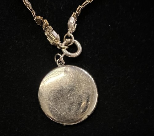 Antique Victorian Gold Filled Shamrock Photo Locket Book-chain Necklace-771 - Picture 6 of 11