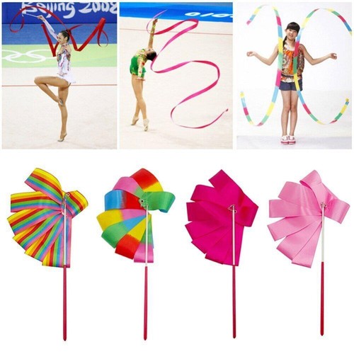 2M/4M Colorful Gym Ribbons Dance Ribbon Rhythmic Art Gymnastic Ballet Streamer