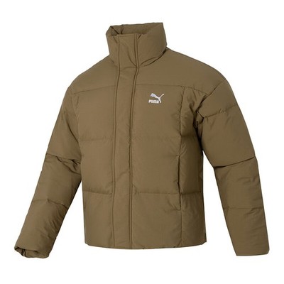 PUMA Solid Color Logo Stand Collar Down Jacket